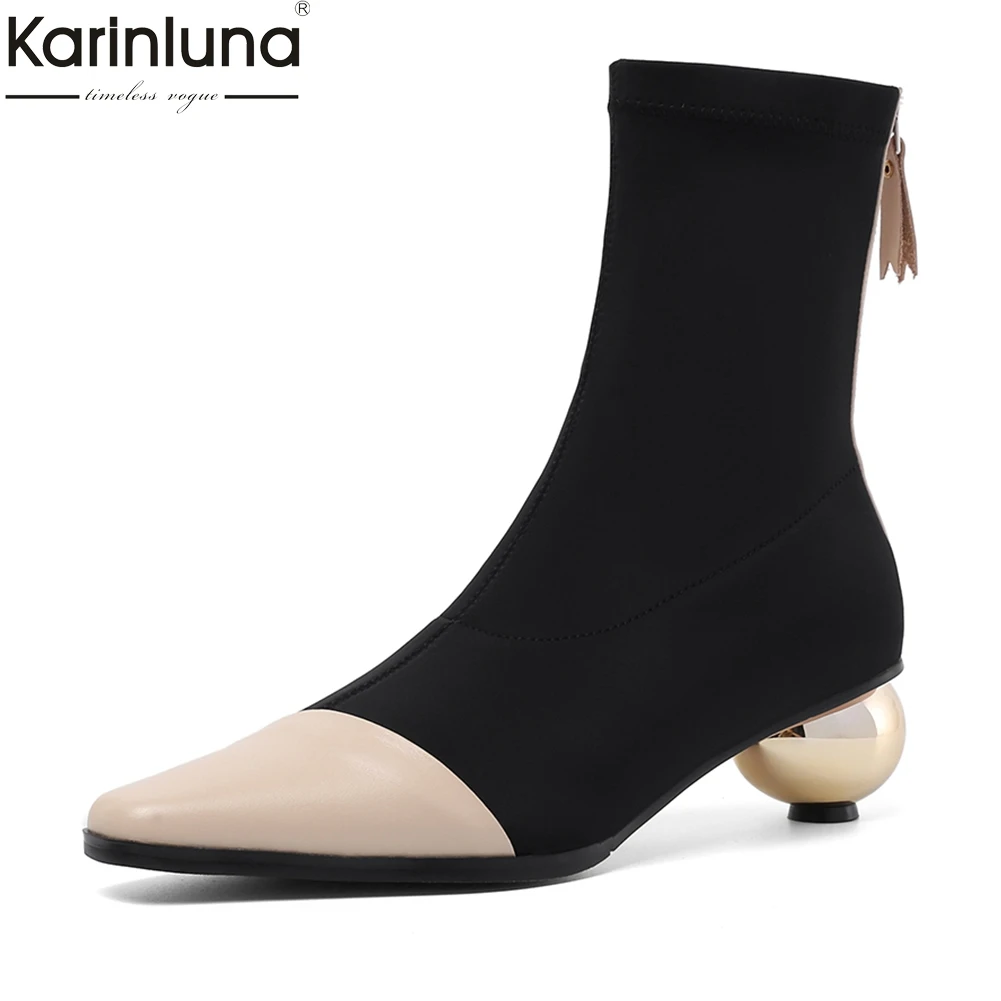 Brand top quality Genuine Cow Leather Stretch Boots Woman Shoes Strange heels Zip Up Elegant Shoes Woman Boots Female
Brand top quality Genuine Cow Leather Stretch Boots Woman Shoes Strange heels Zip Up Elegant Shoes Woman Boots Female