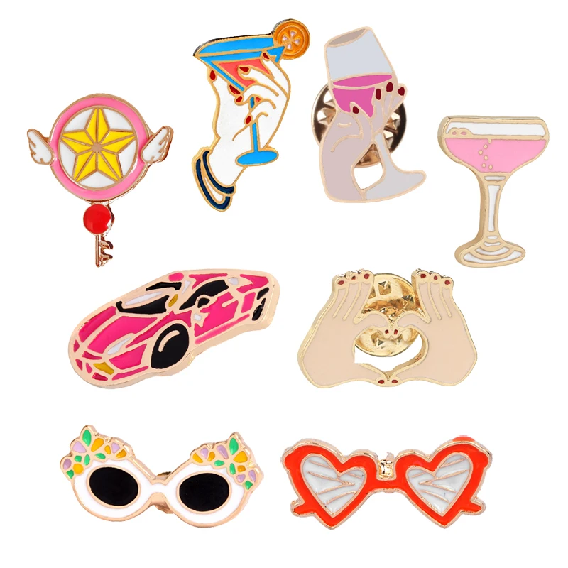 Badges Metal Icon Brooches For Kids Car Toy Sunglasses Wine Cup Goblet Fairy Magic Wand Heart Gesture Enamel Lapel Pins Jewelry
Badges Metal Icon Brooches For Kids Car Toy Sunglasses Wine Cup Goblet Fairy Magic Wand Heart Gesture Enamel Lapel Pins Jewelry