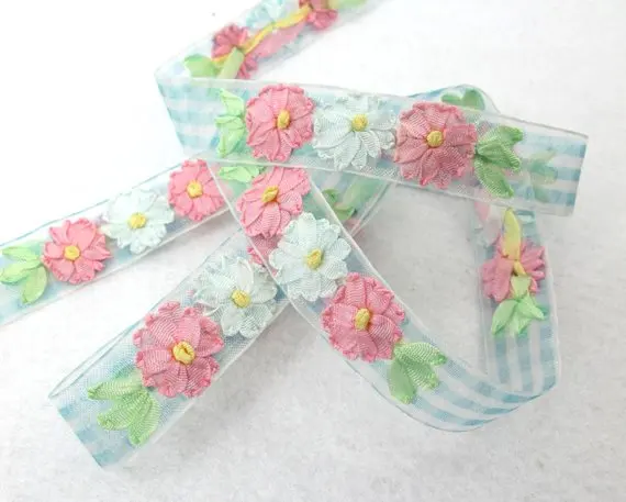 5 Colors|3/4 inchEmbroidered Floral Checkered Ribbon Trim|Three Flowers in a Row|Unique|Colorful|Woven Chiffon Organza Ribbon
5 Colors|3/4 inchEmbroidered Floral Checkered Ribbon Trim|Three Flowers in a Row|Unique|Colorful|Woven Chiffon Organza Ribbon