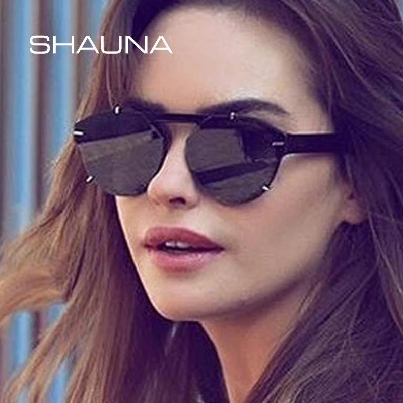 SHAUNA Nail Decoration Retro Rimless Sunglasses Women Brand Designer Fashion Round Shades Men
SHAUNA Nail Decoration Retro Rimless Sunglasses Women Brand Designer Fashion Round Shades Men