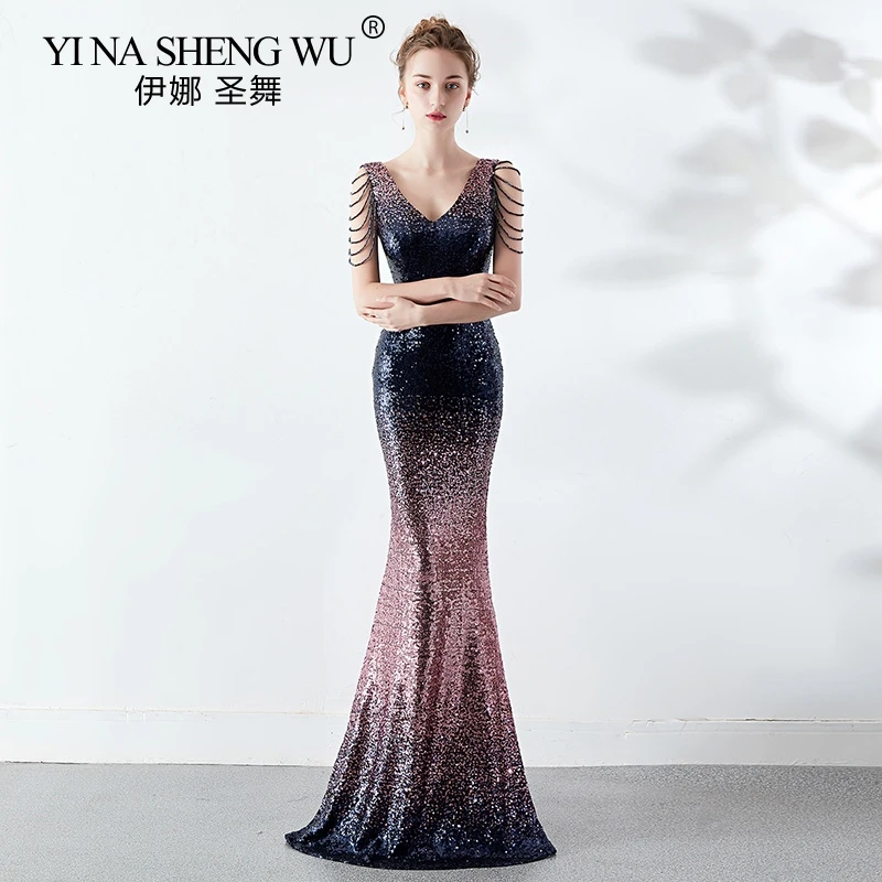 Mermaid Dress Long Faded V-Neck Beaded Latest Sequin Sexy Party Ball Party Dress Official Vestidos Annual Meeting Robe De Soiree
Mermaid Dress Long Faded V-Neck Beaded Latest Sequin Sexy Party Ball Party Dress Official Vestidos Annual Meeting Robe De Soiree