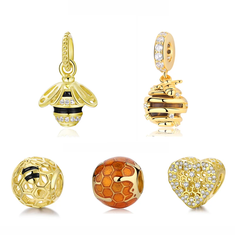 Original 100% 925 Sterling Silver Bead Charm Honeybee Queen Bee Pendant Charms Shine Gold Fit Pandora Bracelet Women Diy Jewelry
Original 100% 925 Sterling Silver Bead Charm Honeybee Queen Bee Pendant Charms Shine Gold Fit Pandora Bracelet Women Diy Jewelry