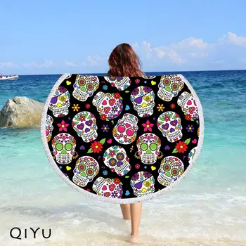 Printed Pirate Skulls Round Beach Towel Microfiber Bath Towel Yoga Mat Tassels Blanket Gift Home Decor 002, free shipping
Printed Pirate Skulls Round Beach Towel Microfiber Bath Towel Yoga Mat Tassels Blanket Gift Home Decor 002, free shipping