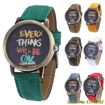 Men's Women's Every Thing Will Be Ok Denim Band Analog Quartz Dress Wrist Watch Sale 4PEF
Men's Women's Every Thing Will Be Ok Denim Band Analog Quartz Dress Wrist Watch Sale 4PEF