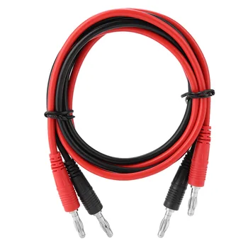 

P1041 2Pcs Clips 4mm Banana Plug to Banana Plug Test Cable Multimeter Testing Cables Durable Wire&Conductive Metal