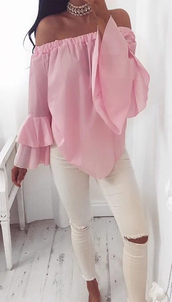 chiffon_frill_sleeved_top_pink