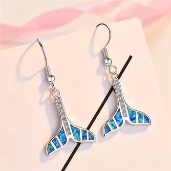 925 Sterling Silver Filled Cute Mermaid Tail Drop Earrings For Women Blue White Fire Opal Earrings Fashion CZ Birthstone Jewelry
925 Sterling Silver Filled Cute Mermaid Tail Drop Earrings For Women Blue White Fire Opal Earrings Fashion CZ Birthstone Jewelry
