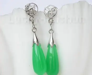 women Fashion Jewelry Wholesale price 16new ^^^^AAA natural Dangle 8*21mm drop light green gem Earrings post j8859 
women Fashion Jewelry Wholesale price 16new ^^^^AAA natural Dangle 8*21mm drop light green gem Earrings post j8859
