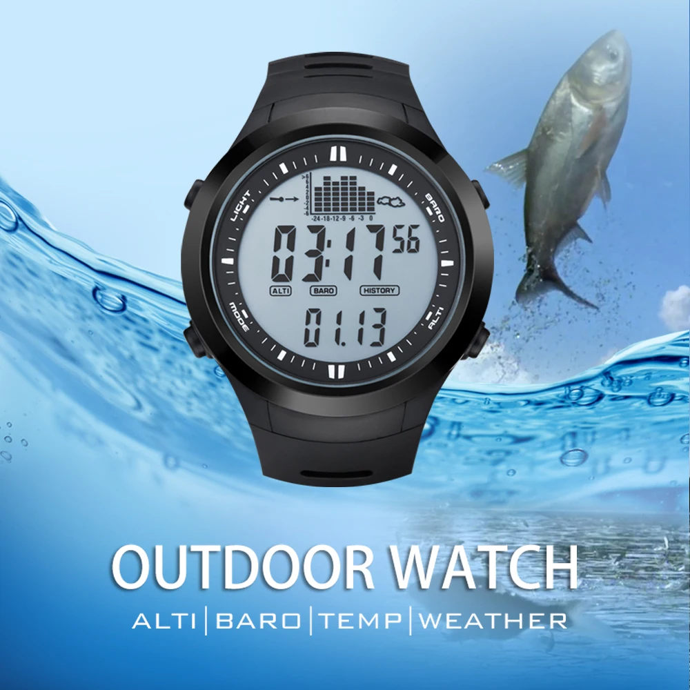 Outdoor Digital Sport Watch Men Fishing Barometer Watch Altimeter Thermometer Weather Forecast Storm Alarm Climbing Hiking
Outdoor Digital Sport Watch Men Fishing Barometer Watch Altimeter Thermometer Weather Forecast Storm Alarm Climbing Hiking