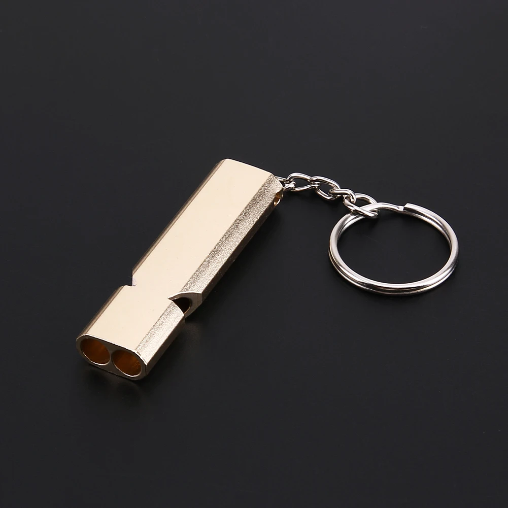 Mini Portable 150db Double Pipe High Decibel Outdoor Camping Hiking Survival Whistle Double-frequency Emergency Whistle Keychain Sadoun.com