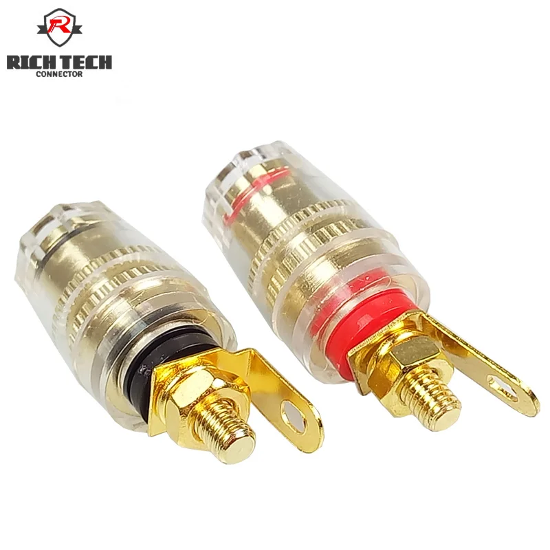 2Pcs 4mm Dual Banana Female Jack Binding Post Panel Mount Connector