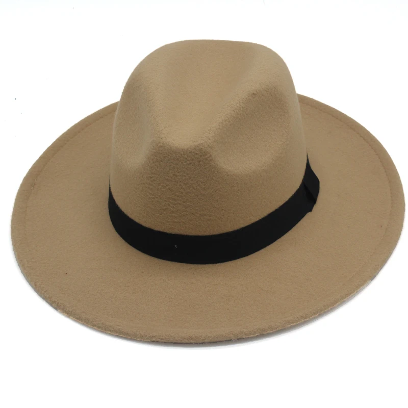 Trend Solid Wool Felt Fedoras hats with Ribbon Band Black wide flat brim Jazz Trilby Formal Flat Top Hat Panama caps for unisex
Trend Solid Wool Felt Fedoras hats with Ribbon Band Black wide flat brim Jazz Trilby Formal Flat Top Hat Panama caps for unisex