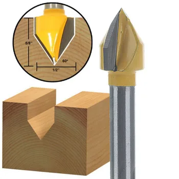 1/4 Inch Shank 60 Degree V Groove Router Bit Carbide Tipped Hardwood Cutting Cutter Engraving Carving Cutting Tools
1/4 Inch Shank 60 Degree V Groove Router Bit Carbide Tipped Hardwood Cutting Cutter Engraving Carving Cutting Tools