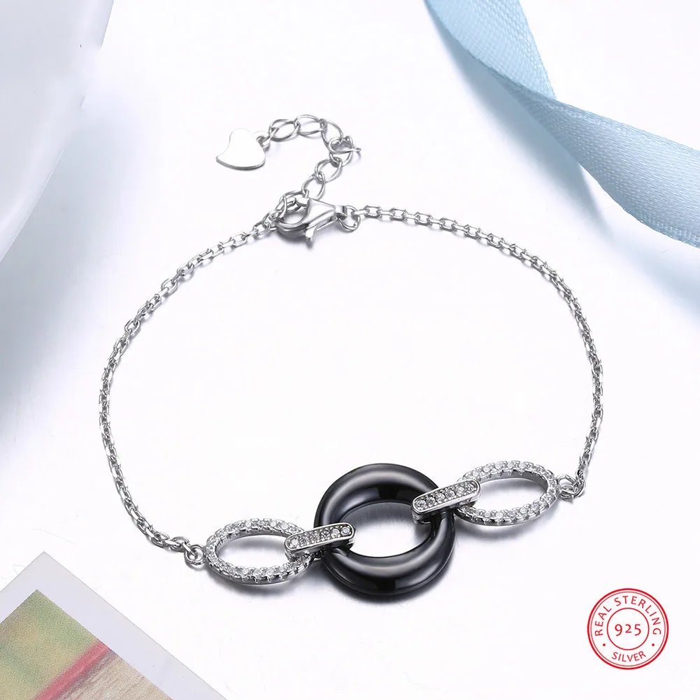 925 Sterling Silver Ceramic Bracelet Zircon Heart Small Bracelet For Women Girl Female Jewelry Wedding Gift SB-CB005
925 Sterling Silver Ceramic Bracelet Zircon Heart Small Bracelet For Women Girl Female Jewelry Wedding Gift SB-CB005