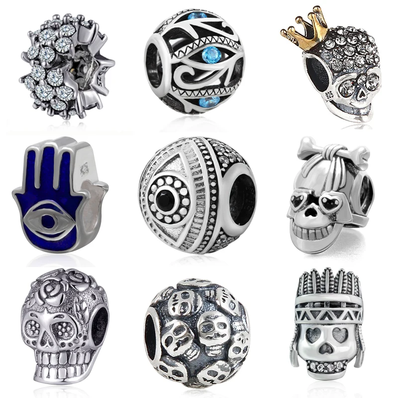 100% 925 Sterling Silver Bead Skull Mistery Eyes Evil Hand Charms Beads Fit Original Pandora Women Bracelet DIY Jewelry Making
100% 925 Sterling Silver Bead Skull Mistery Eyes Evil Hand Charms Beads Fit Original Pandora Women Bracelet DIY Jewelry Making
