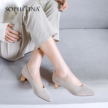 SOPHITINA Comfortable Square Toe Pumps Med Round Heels Slip-on Shallow Kid Suede Shoes Fashion Wild Explosion Women's Pumps MO04
SOPHITINA Comfortable Square Toe Pumps Med Round Heels Slip-on Shallow Kid Suede Shoes Fashion Wild Explosion Women's Pumps MO04