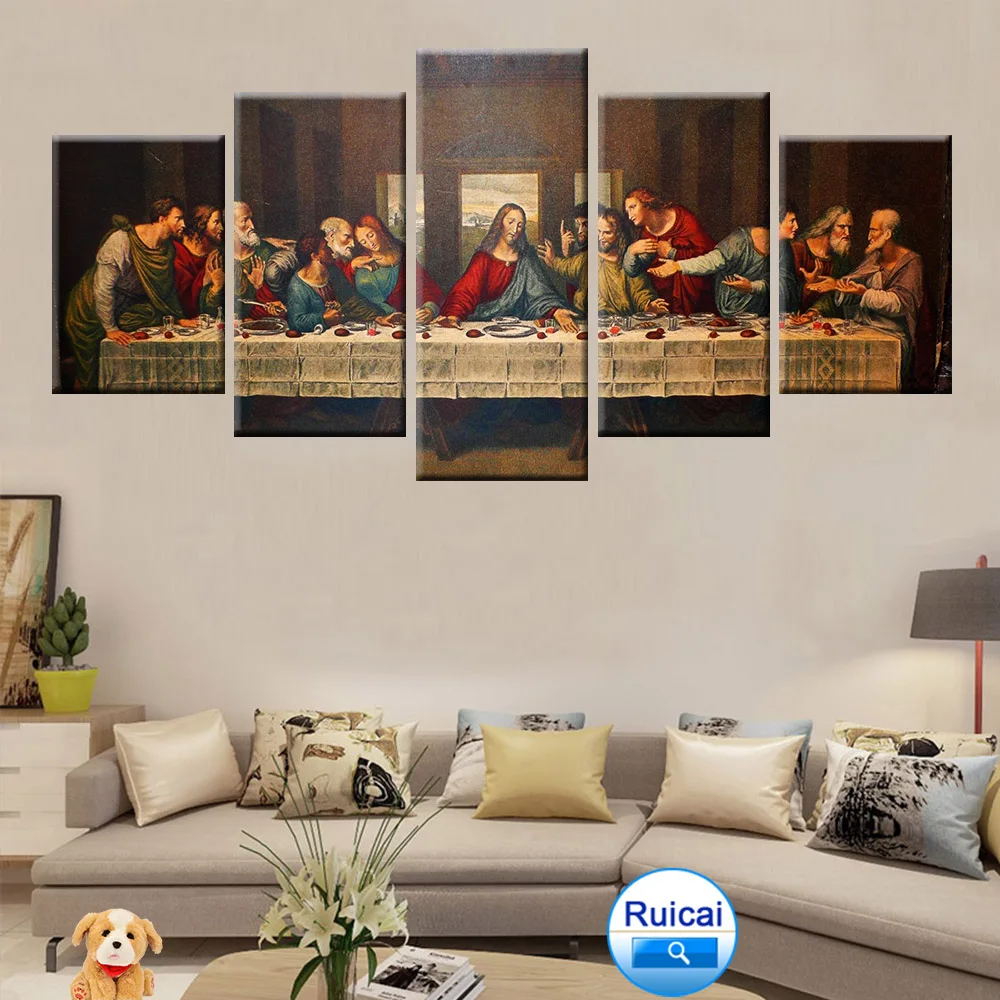 Jesus Last Supper Poster Canvas Painting 5 Panel Wall Artist Residence Decorative Wall Painting HD Print
Jesus Last Supper Poster Canvas Painting 5 Panel Wall Artist Residence Decorative Wall Painting HD Print