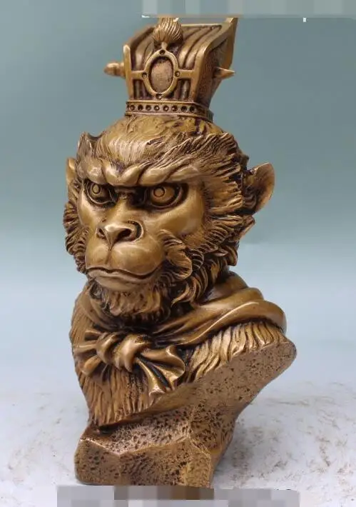 S1722 10" Chinese Myth Pure Bronze Sun Wukong Monkey Wang Head Bust Statue Sculpture
S1722 10" Chinese Myth Pure Bronze Sun Wukong Monkey Wang Head Bust Statue Sculpture