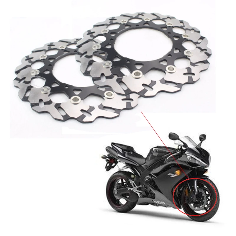 1 pair motorcycle Front Disc Brake Rotor Scooter Front Disc Brake Rotor for YAMAHA R1 2007-2013 ; R6 2006-2012
1 pair motorcycle Front Disc Brake Rotor Scooter Front Disc Brake Rotor for YAMAHA R1 2007-2013 ; R6 2006-2012