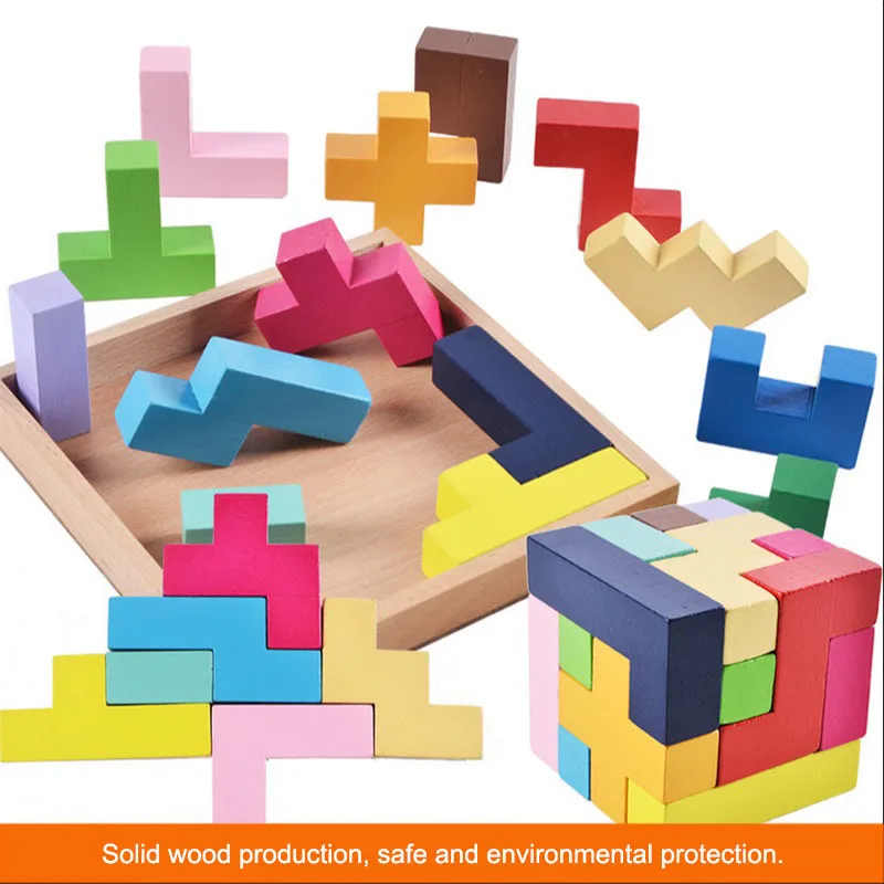 Wood Tangram Brain Teaser IQ Cube Puzzle Wooden 3D Tetris Game Educational Jigsaw Puzzle Toys Baby Children Toy Chrismas Gift
Wood Tangram Brain Teaser IQ Cube Puzzle Wooden 3D Tetris Game Educational Jigsaw Puzzle Toys Baby Children Toy Chrismas Gift