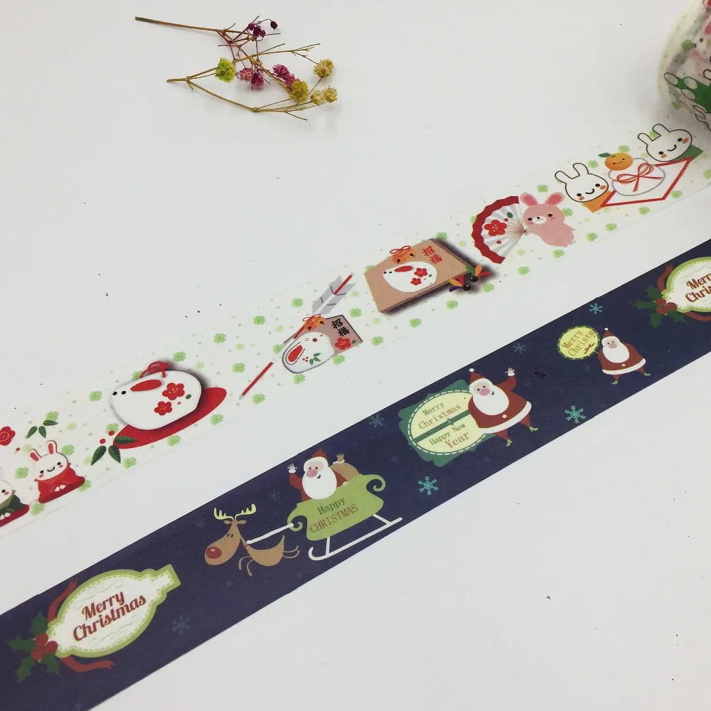 Beautiful 30mm*5m high quality washi paper tape/Happy new year Rabbit and Merry Christmas masking japan washi tape
Beautiful 30mm*5m high quality washi paper tape/Happy new year Rabbit and Merry Christmas masking japan washi tape