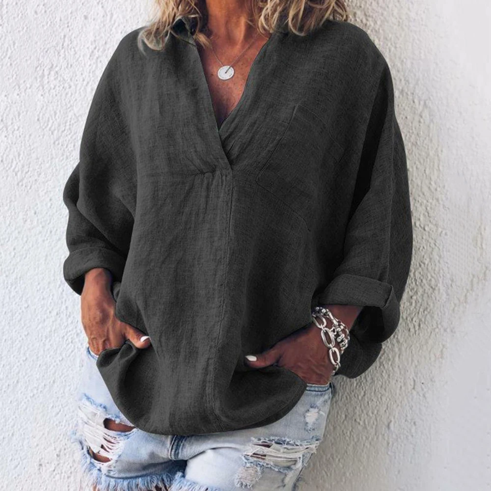 Plus size 5XL Women Loose Blouse Summer Spring V-Neck Seven Sleeve Tops Cotton Shirt Solid Pullover Ladies Shirt Blouses
Plus size 5XL Women Loose Blouse Summer Spring V-Neck Seven Sleeve Tops Cotton Shirt Solid Pullover Ladies Shirt Blouses