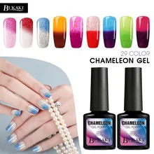 Bukakiサーモゲルnailpolish温度変化ゲルワニス長続きledネイルペイント色uvカメレオンネイルアートムード色(China)