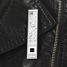 Memoria infantil clásico Photoshop barra de herramientas alfileres de solapa diseñador Meme broches para hombres mujeres artistas Unisex y diseñadores joyería(China)