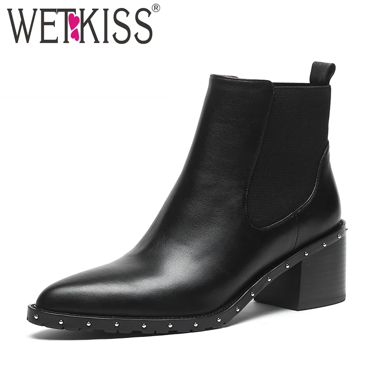 WETKISS High Heels Women Chelsea Ankle Boots Zip Pointed Toe Footwear Rivet Female Boot Fashion Shoes Woman Autumn Winter Boots
WETKISS High Heels Women Chelsea Ankle Boots Zip Pointed Toe Footwear Rivet Female Boot Fashion Shoes Woman Autumn Winter Boots