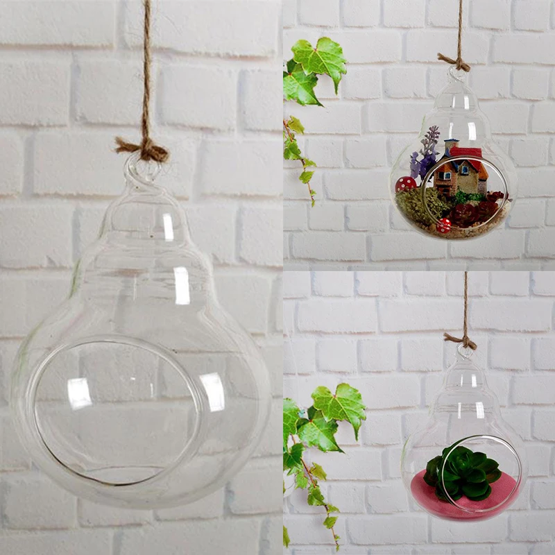 SOLEDI 14CM Terrarium Hydroponic Vintage Gourd style Plant Flower Pot Transparent Vase hanging Plants Home Bonsai Decor
SOLEDI 14CM Terrarium Hydroponic Vintage Gourd style Plant Flower Pot Transparent Vase hanging Plants Home Bonsai Decor