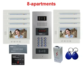 ZHUDELE New Top Quality Home Security Intercom System 7"Video Door Phone For Building 8-Apartments w/t ID Card&Password Unlockin
ZHUDELE New Top Quality Home Security Intercom System 7"Video Door Phone For Building 8-Apartments w/t ID Card&Password Unlockin