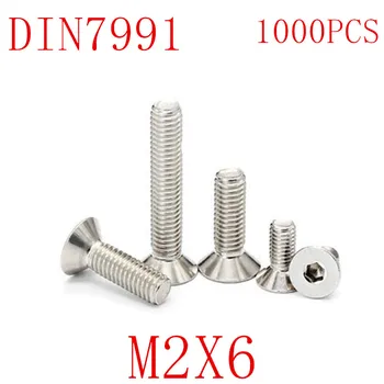 1000PCS/LOT DIN7991 m2x6 M2*6 304 Stainless Steel A2 Flat hex Head Screws hex countersunk socket Head Screw
1000PCS/LOT DIN7991 m2x6 M2*6 304 Stainless Steel A2 Flat hex Head Screws hex countersunk socket Head Screw