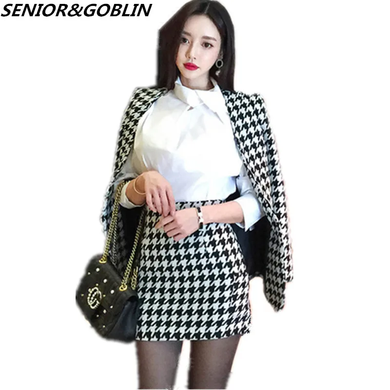2019 Women Houndstooth Skirt Sets Europe Ladies Woolen Tweed Jacket+ Short Skirt Suits Two Piece Womens Clothing Sets Autumn
2019 Women Houndstooth Skirt Sets Europe Ladies Woolen Tweed Jacket+ Short Skirt Suits Two Piece Womens Clothing Sets Autumn
