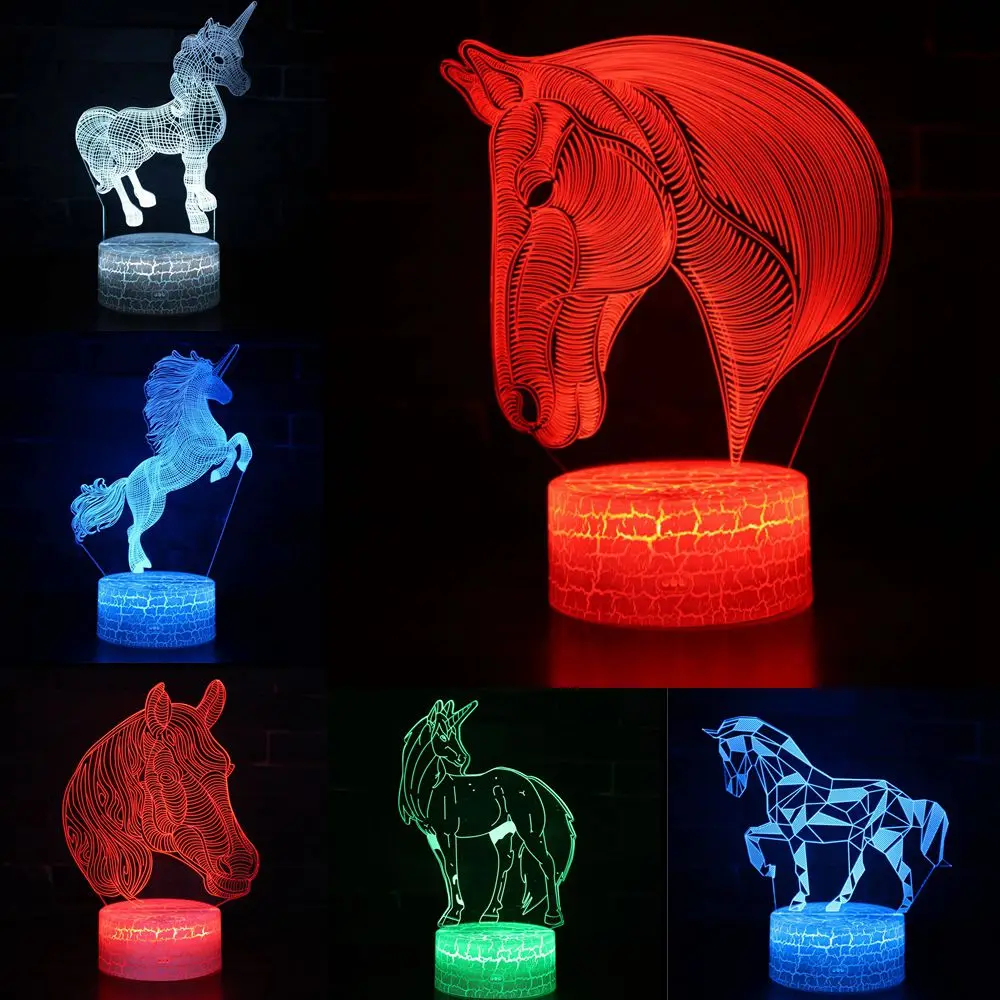 Color Changeable Horse Profile LED 3D Visual Illusion Night Light Creative Table Decoration Light Novelty Lamp Abajur Kids Gift
Color Changeable Horse Profile LED 3D Visual Illusion Night Light Creative Table Decoration Light Novelty Lamp Abajur Kids Gift