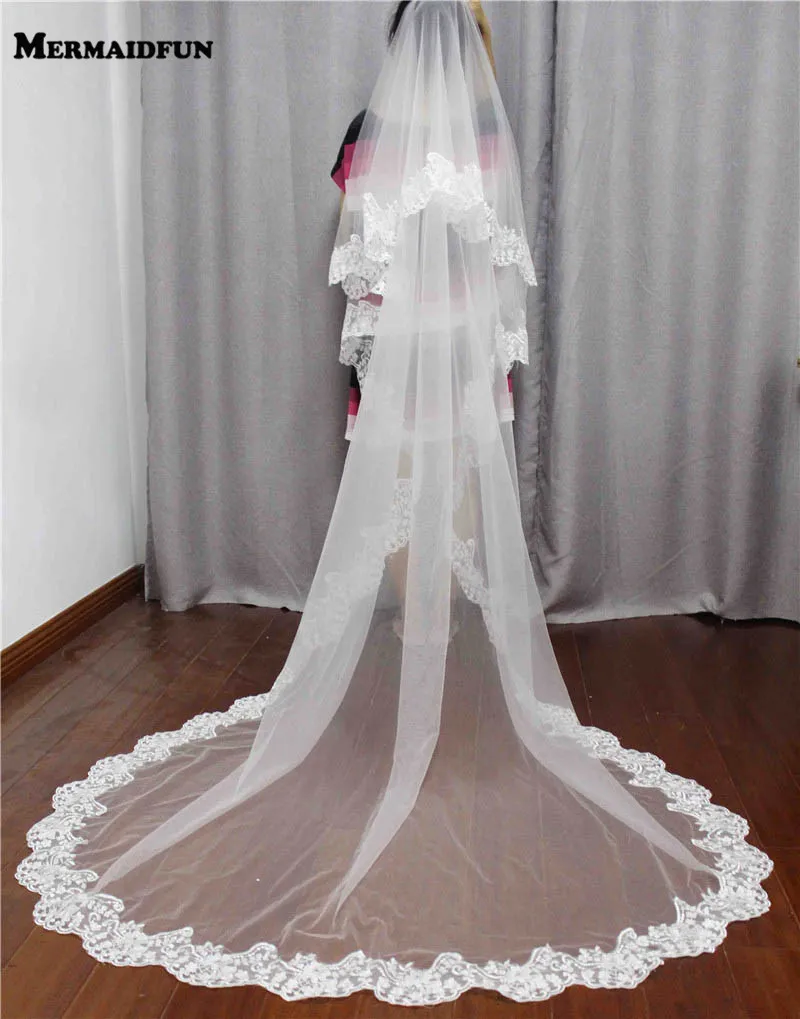 2019 Two Layers Lace Edge Long Bridal Veil with Comb White Ivory Beautiful Wedding Veil for Wedding Dress
2019 Two Layers Lace Edge Long Bridal Veil with Comb White Ivory Beautiful Wedding Veil for Wedding Dress