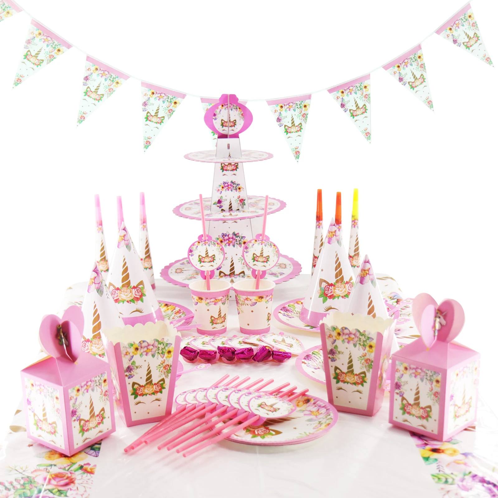 Disposable Unicorn Tableware Set Paper Plates Cups Straws Napkin Hats Tablecloth For Birthday Baby Shower Wedding Party Supply
Disposable Unicorn Tableware Set Paper Plates Cups Straws Napkin Hats Tablecloth For Birthday Baby Shower Wedding Party Supply