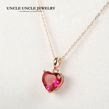 Sweet Rose Gold Color Light Red Zirconia Setting Heart-shape Design Simple Lady Pendant Necklace Wholesale Gifts
Sweet Rose Gold Color Light Red Zirconia Setting Heart-shape Design Simple Lady Pendant Necklace Wholesale Gifts