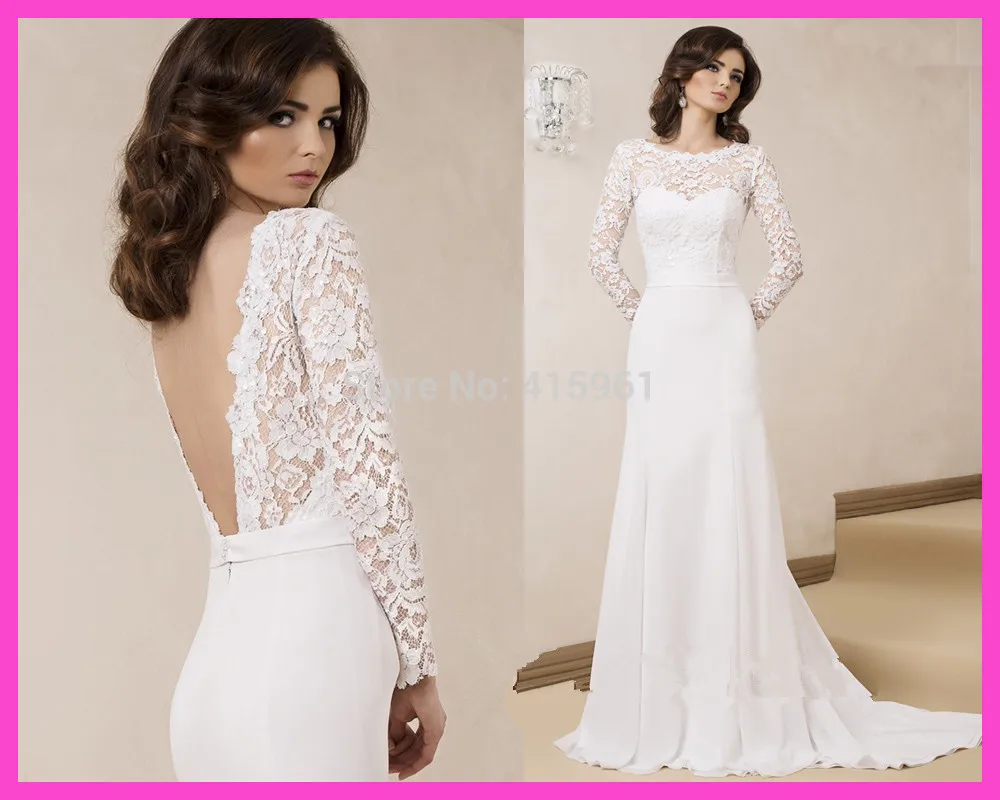 2015 Fashion Women White Long Sleeves Bridal Dresses Lace Mermaid Wedding Gowns Backless Robe De Marriage W3401
2015 Fashion Women White Long Sleeves Bridal Dresses Lace Mermaid Wedding Gowns Backless Robe De Marriage W3401