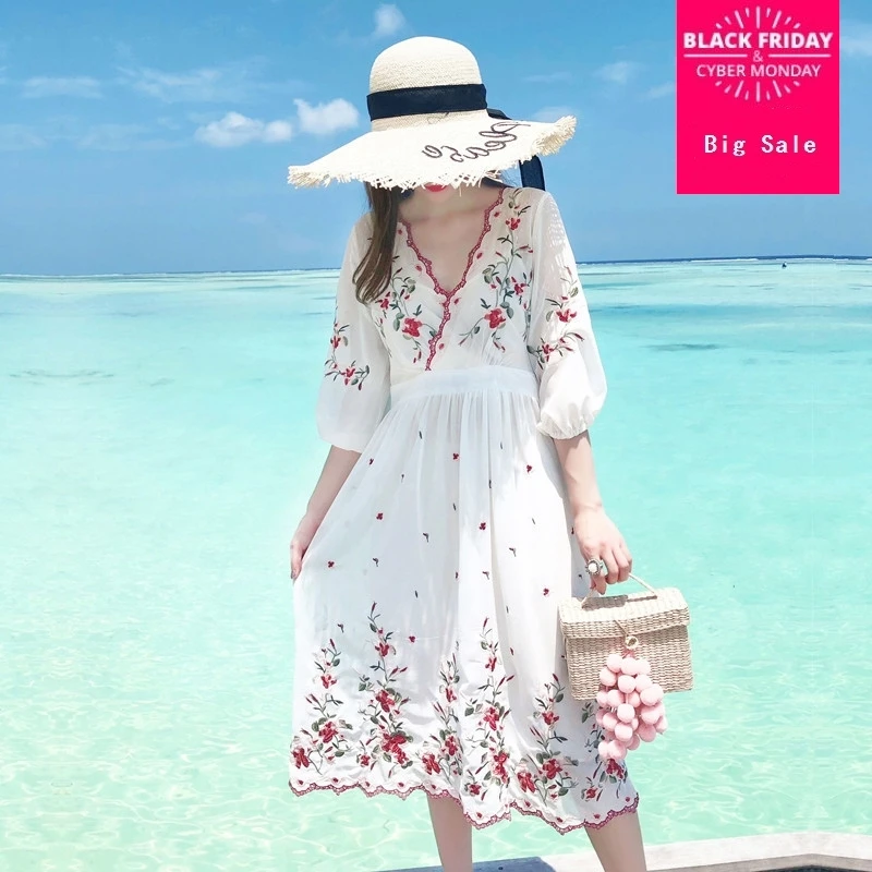 2019 fashion brand bohemian v-neck embroidery flowers ruffles dress female big swing high waist vacation holiday dress wj2742
2019 fashion brand bohemian v-neck embroidery flowers ruffles dress female big swing high waist vacation holiday dress wj2742