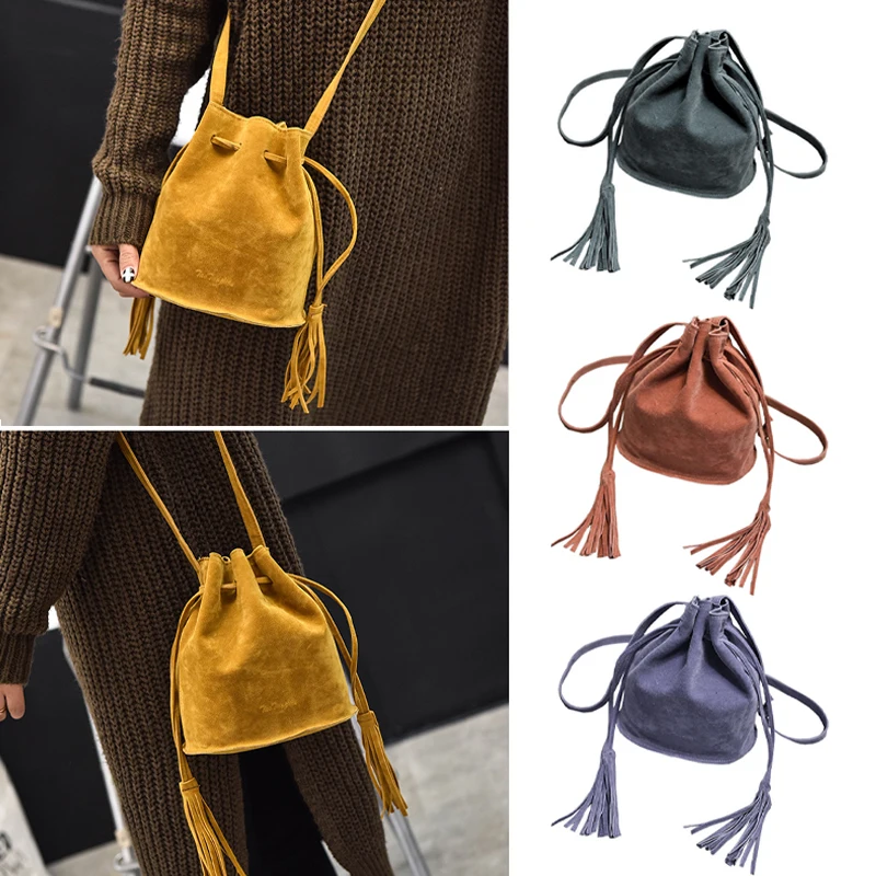 Fashion HIgh Quality Soft Women Messenger Faux Suede Bags New Tassel Bucket Shoulder Handbags Crossbody School Travel Bucket
Fashion HIgh Quality Soft Women Messenger Faux Suede Bags New Tassel Bucket Shoulder Handbags Crossbody School Travel Bucket