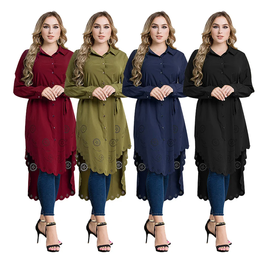 NEW Women Casual Long Shirt Dress Plus Size Muslim Abaya Costumes Hollow Soft Femme Blouse Tops Solid Arabic Islamic Clothing
NEW Women Casual Long Shirt Dress Plus Size Muslim Abaya Costumes Hollow Soft Femme Blouse Tops Solid Arabic Islamic Clothing