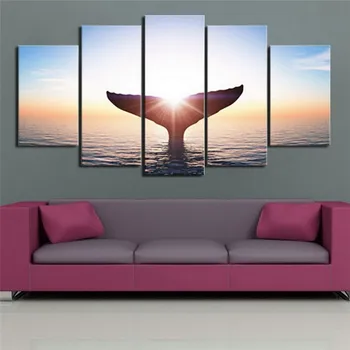Whale Tail Sea View Sunrise 5 Panels Wall Art Canvas Paintings Wall Decorations for Home Artwork Giclee Wall Artwork Home Decor
Whale Tail Sea View Sunrise 5 Panels Wall Art Canvas Paintings Wall Decorations for Home Artwork Giclee Wall Artwork Home Decor
