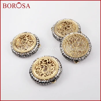 BOROSA 22mm Round Crystal Connector for Women, Crystal Rhinestone Paved ZIrcon Multi Pattern Connector for DIY Jewelry JAB731
BOROSA 22mm Round Crystal Connector for Women, Crystal Rhinestone Paved ZIrcon Multi Pattern Connector for DIY Jewelry JAB731