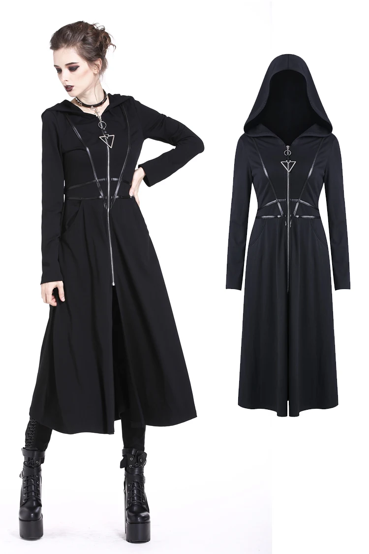 Darkinlove Women Gothic Black Hooded Jackets Coat Fashion Black with Leather Witch Coat Stage Perform Steampunk Coat
Darkinlove Women Gothic Black Hooded Jackets Coat Fashion Black with Leather Witch Coat Stage Perform Steampunk Coat