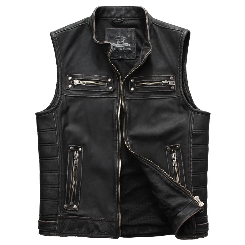 2019 Vintage Black Slim Fit Biker's Leather Vest Plus Size 4XL Genuine Thick Cowhide Short Russian Motorcycle Vest FREE SHIPPING
2019 Vintage Black Slim Fit Biker's Leather Vest Plus Size 4XL Genuine Thick Cowhide Short Russian Motorcycle Vest FREE SHIPPING