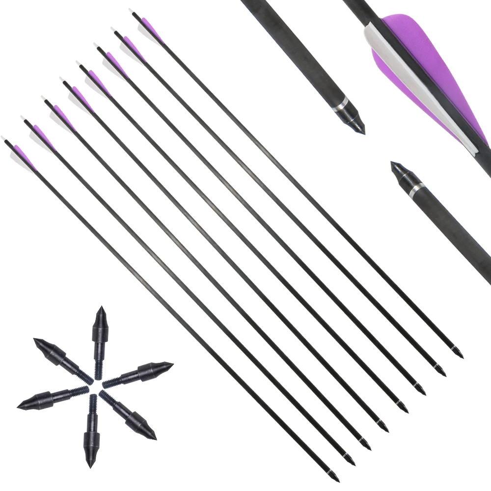 6/12/24pcs/lot Spine 350 Carbon Arrow with purple and white Color for Recurve/Compound Bows Archery Hunting with nocks
6/12/24pcs/lot Spine 350 Carbon Arrow with purple and white Color for Recurve/Compound Bows Archery Hunting with nocks