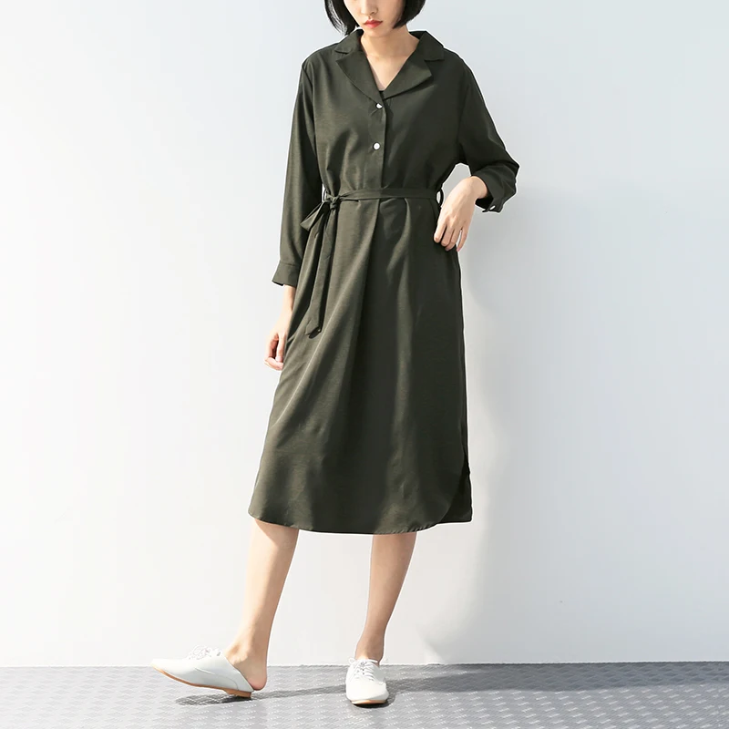 Long Shirt Army Green Women Long Sleeve Turn Down Collar Blusas Brief Pullovers Tops With Belt Loose Knee Length Oversize Blouse
Long Shirt Army Green Women Long Sleeve Turn Down Collar Blusas Brief Pullovers Tops With Belt Loose Knee Length Oversize Blouse