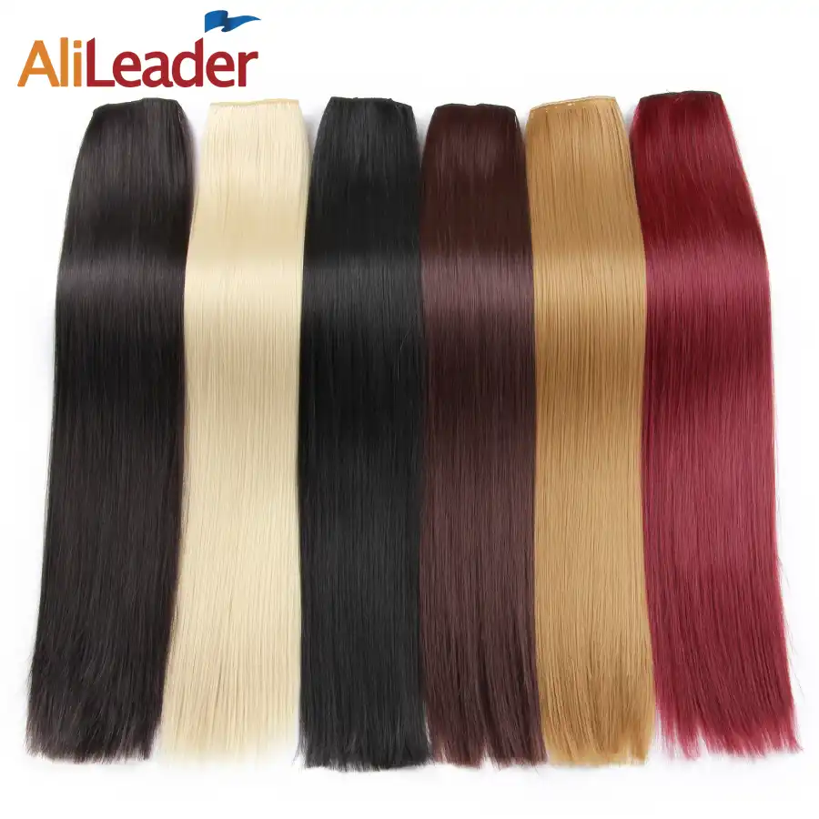 Alileader 5 Clips 22inch Long Straight Ombre Clip In On Hair