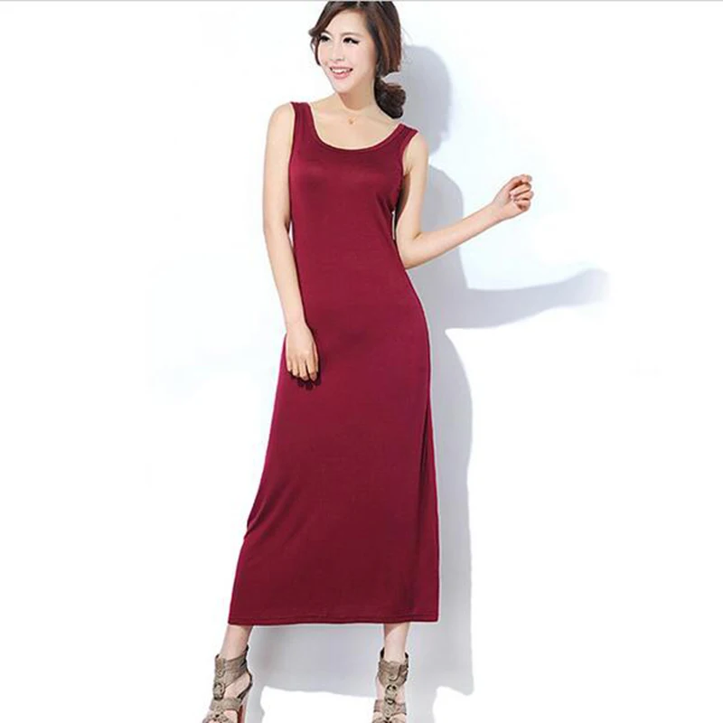 Summer women dress Sleeveless O neck Modal long dress vest Large size Solid color dress 2017 new Europe Beach vestidos LU206
Summer women dress Sleeveless O neck Modal long dress vest Large size Solid color dress 2017 new Europe Beach vestidos LU206
