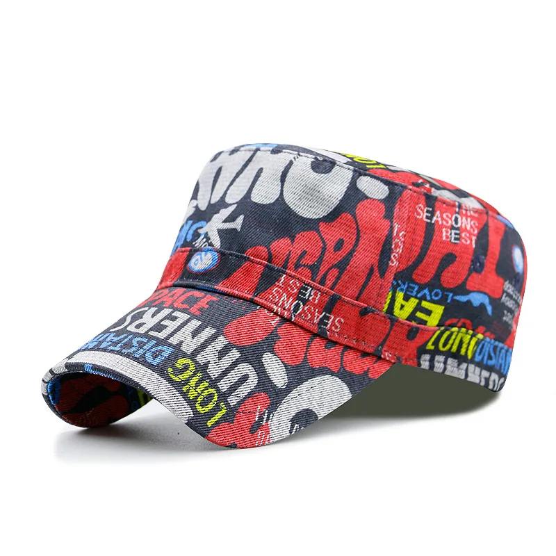 Kagenmo Graffiti Flat Top Military Hats Fashion Man And Women Sunbonnet Casual Unisex Army Hat Thin Adjustable
Kagenmo Graffiti Flat Top Military Hats Fashion Man And Women Sunbonnet Casual Unisex Army Hat Thin Adjustable